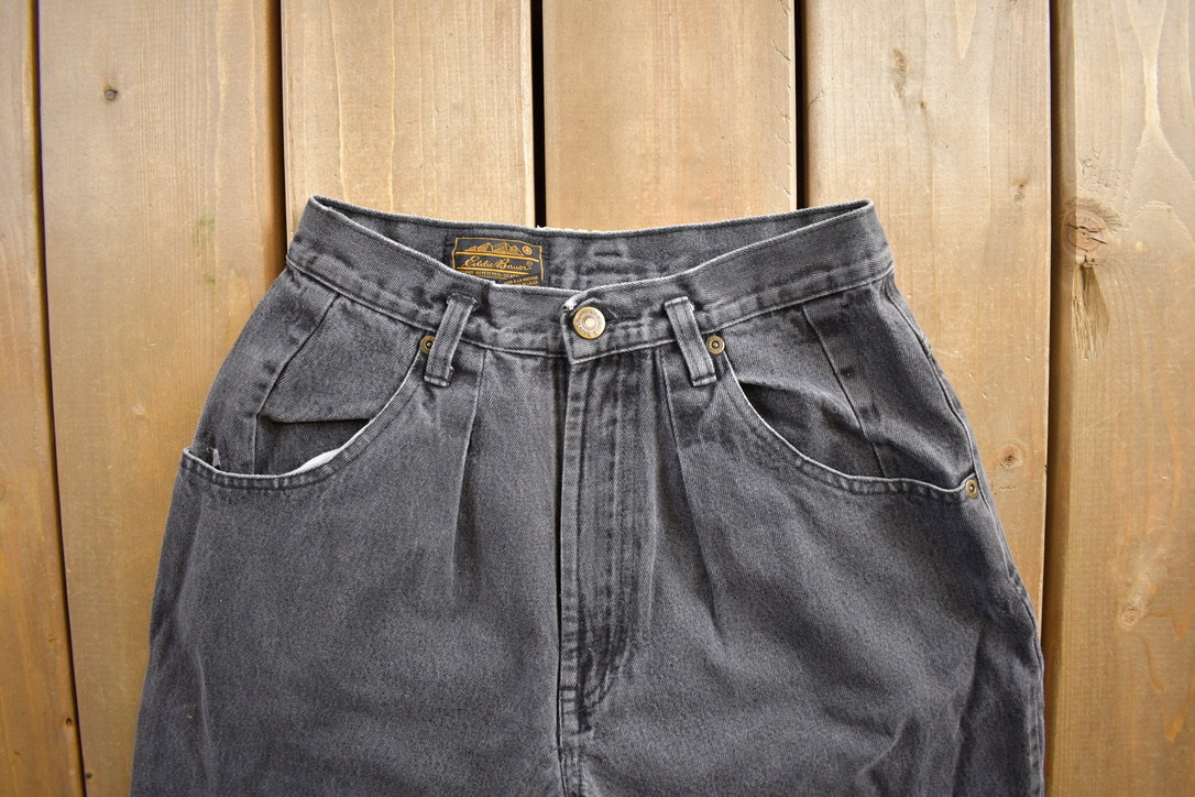 USA製 90s Eddie Bauer black denim pants Vintage 1990s Eddie Bauer Black Denim Jeans Size 26x29
