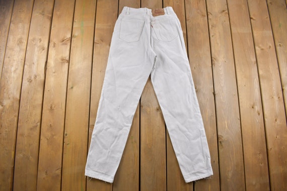 Vintage 1980s Levi's 501 Red Tab White Denim Jean… - image 2