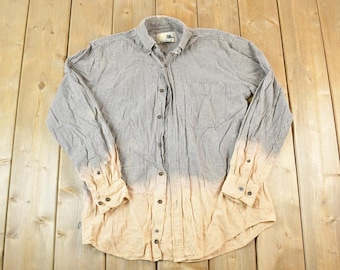 Vintage 1990s OR Western Style Flannel Button Up Shirt Men's Large / Made In USA / Vintage Rodeo Shirt / Vintage Cowboy Shirt