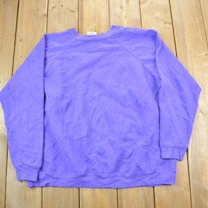 Vintage 1990s Blank Purple Crewneck Sweatshirt / 90s Crewneck / Made In USA