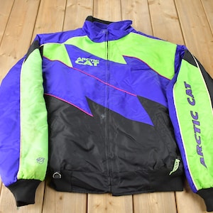 Vintage 1990s Arctic Cat Snowmobile Racing Jacket / Thinsulate 3M / Winter Sports / Streetwear / Color Block / With Liner Jacket