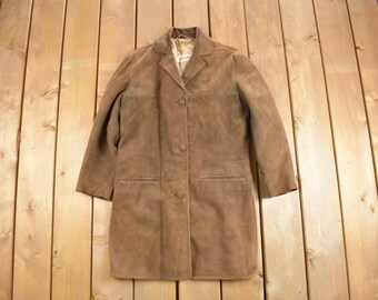 Vintage 1970s Eglseder Suede Leather Full Length Jacket / Fall Outerwear / Leather Coat / Winter Outerwear / Streetwear Fashion Suede Jacket