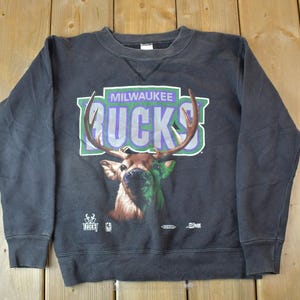 Vintage 1990s Youth Milwaukee Bucks NBA Crewneck Sweatshirt / Basketball / Sportswear / Americana /