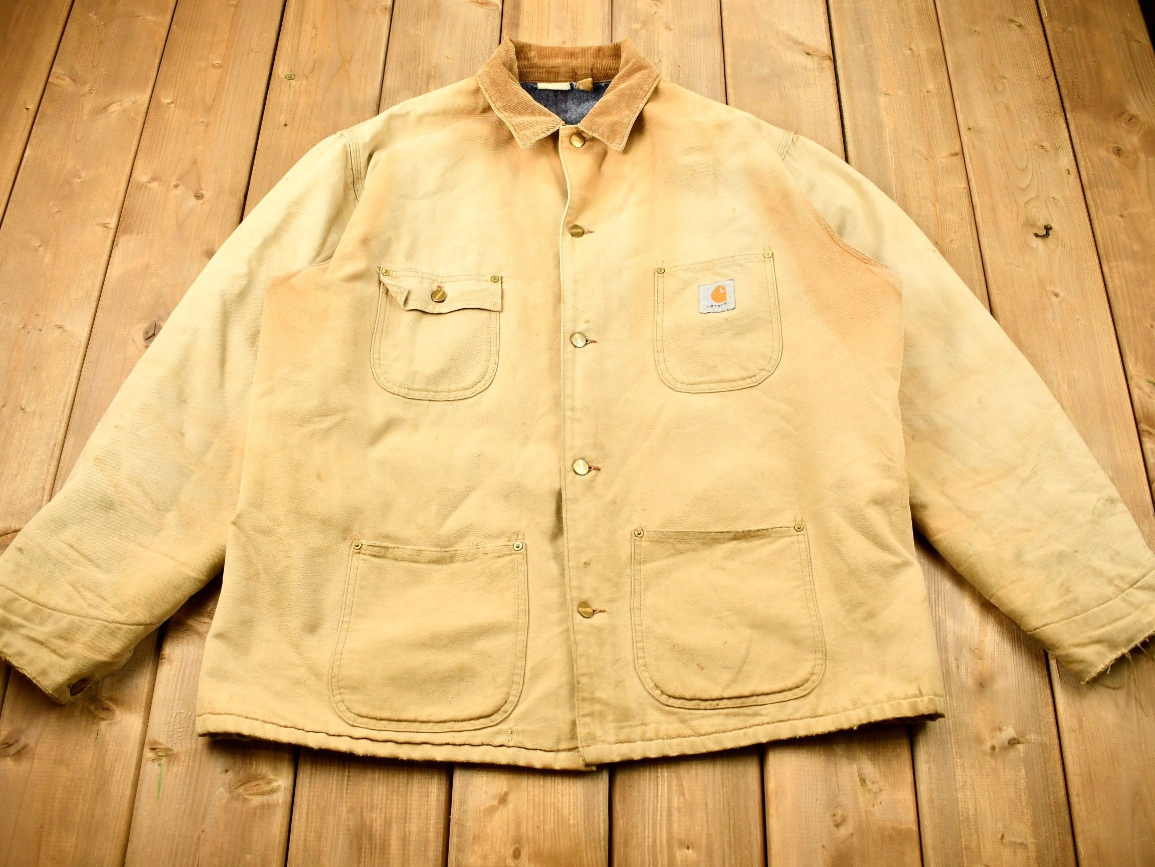 Vintage 1980s Carhartt Blanket Lined Chore Coat / Vintage Workwear