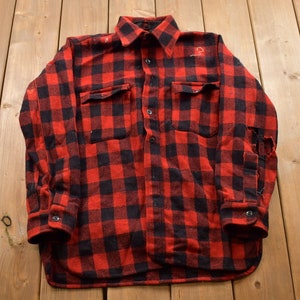 Vintage 1990s Sportclad JC Penney Plaid Flannel Button Up Shirt / 1990s Button Up / Vintage Flannel / Plaid Shirt / Button Down