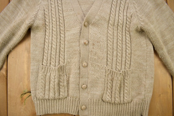 Vintage 1980s Career Club Cable Knitted Cardigan … - image 3