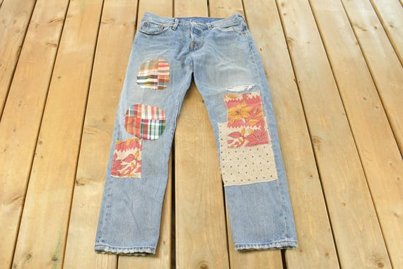 Vintage 2000s Levi's Distressed Patchwork Denim J… - image 1