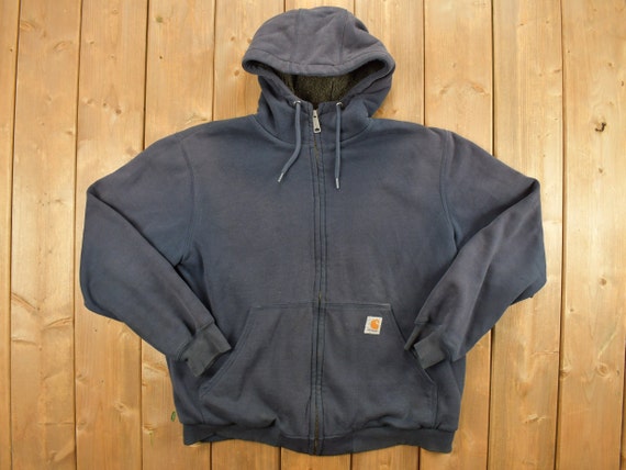 Vintage Y2K Distressed Carhartt Full Zip Hoodie Sweatshirt / Workwear /  Streetwear / Carhartt / Fleece Lined Hoodie / Carhartt Jacket -  Canada