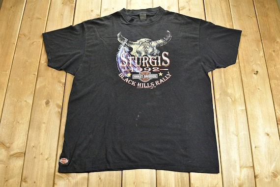 Vintage 1992 Harley Davidson Motorcycles Sturgis Rally 3D Emblem T 