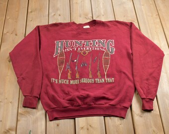Sudadera vintage de los años 90 con cuello redondo para caza / Suéter de caza / Sudadera vintage / Para amantes de la naturaleza / Sudadera para la naturaleza / Hecha en EE. UU. / Pesca