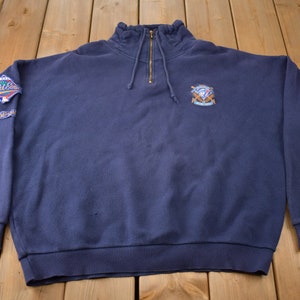 Vintage 1992 Toronto Blue Jays Champions MLB Graphic Quarter Zip Sweatshirt / 90s Crewneck / Souvenir / Athleisure / Streetwear / Baseball