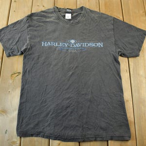 Vintage 1990s Harley Davidson Motorcycles T-Shirt Made In USA / Sun Faded Distressed / Vintage Biker Shirt / 90&#39;s Harley / Men&#39;s Large