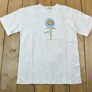 Vintage 1990s Limited Too Blue Flower Graphic T-Shirt / Vintage T Shirt / Streetwear / Graphic Tee / Single Stitch / Made In USA