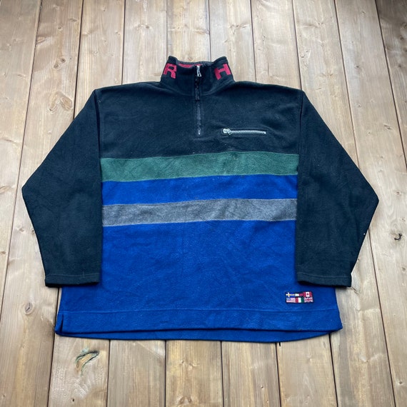 Vintage 1990s Tommy Hilfiger Fleece Sweatshirt / Quarter Zip 