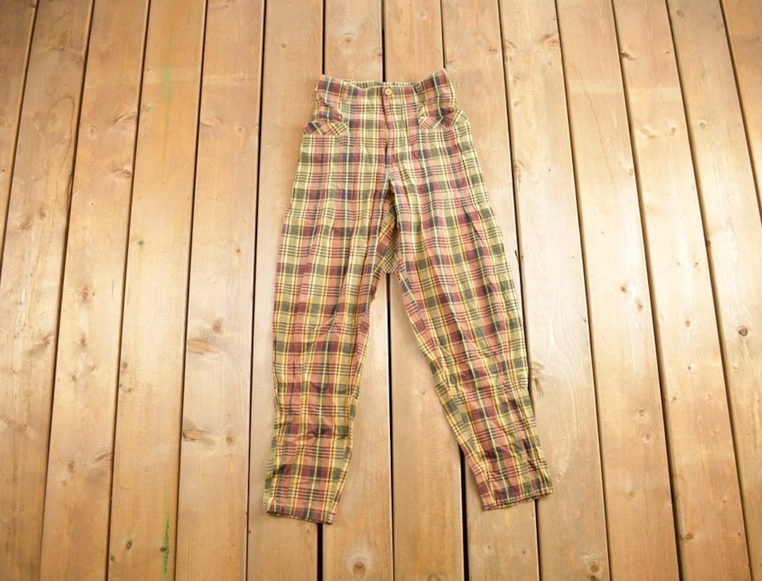 Vintage 1980s EOC by Freego Plaid Pants Size 27x27 / Golf Pants
