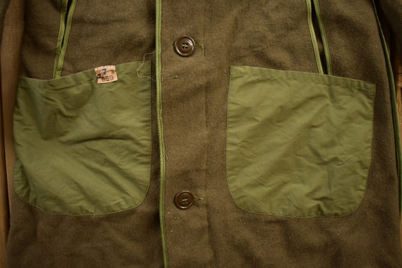 Vintage 1960s Military Liner Jacket / Button Up J… - image 3