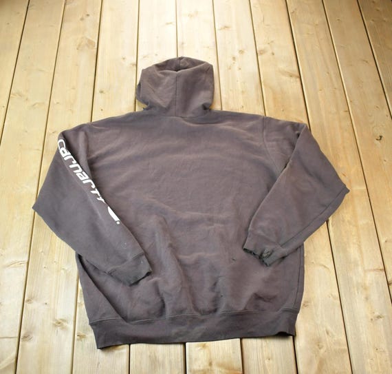 Felpa con cappuccio Carhartt marrone vintage Y2K invecchiata