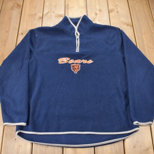 Vintage 1990s Chicago Bears NFL Quarter Zip Fleece Sweater / Color Block / Football / Sportswear / Americana