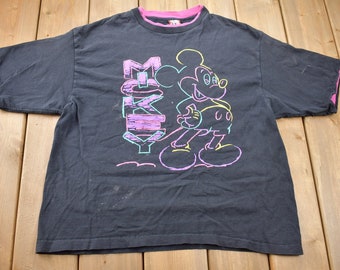 Vintage 1990s Mickey Mouse T Shirt / Made In USA / Disney Designs / Single Stitch / Disney Tee