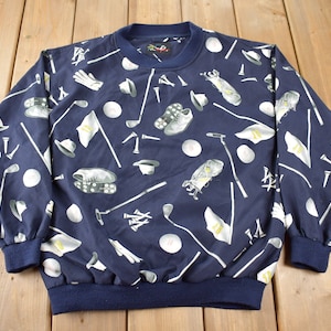 Vintage 1990s Pin High All Over Print Golfing Windbreaker Jacket Size M