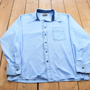 Camicia vintage anni '80 J.C Penney Tapered Blue Button Up / Moda vintage da donna / Motivo astratto / Camicia casual / Camicia formale