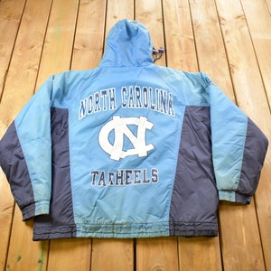 Vintage 1990s University Of North Carolina Tar Heels Puffer Jacket / Sportswear / Streetwear / Collegiate Jacket / Color Block / UNC image 1