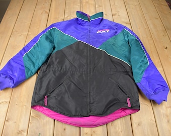 Vintage 1990s Arctic Cat Snowmobile Racing Jacket / Thinsulate 3M / Winter Sports / Streetwear / Color Block / Made In USA