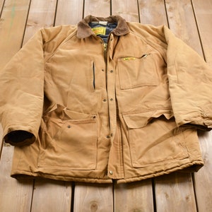 Vintage 1990s Work N Sport Chore Jacket / Workwear / Streetwear / Made In USA / 90s / Quilt Lined Jacket / Union Made