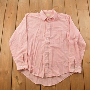 Vintage 1990s American Trend Striped Button Up Shirt / 1990s Button Up / Vintage Flannel / Basic Button Up