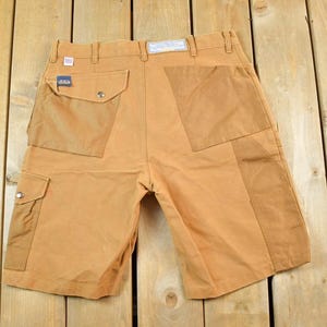 Vintage 1990s Skillers Tan Work Shorts Size 34 x 9 / 90s Work Shorts / Streetwear Fashion / Bottoms / Light Wash / Vintage Jeans