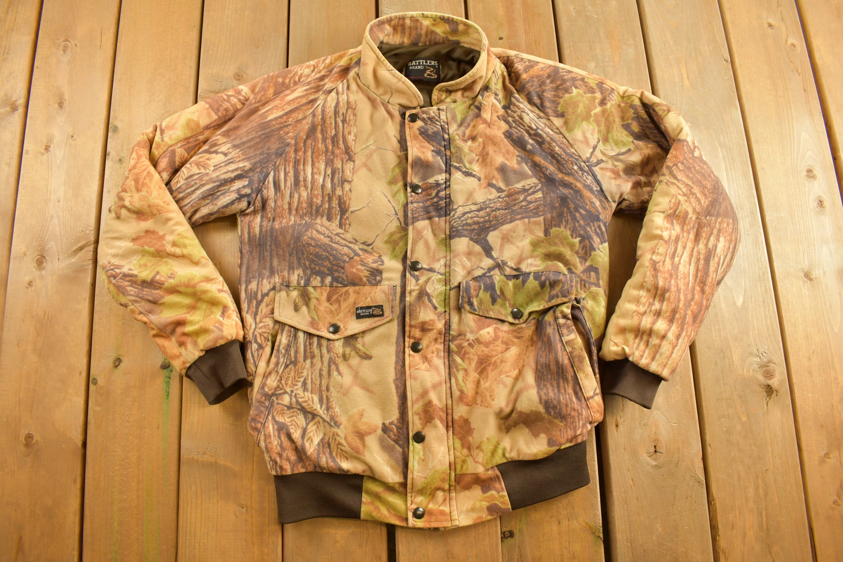 Vintage 1990s Rattler Brand Hunting Camo Jacket / Vintage Real