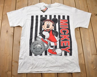 Vintage 1990s Mickey Unlimted Mickey Mouse Gym Graphic T-Shirt / 90s Graphic Tee / Single Stitch / Made In USA / 90s Disney Tee