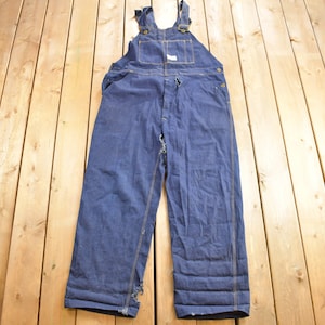 Vintage 1990s Wearmaster Simpsons-Sears Denim Jean Overalls Size 42 x  30 / Vintage Overalls / Distressed Overalls / Vintage Workwear /
