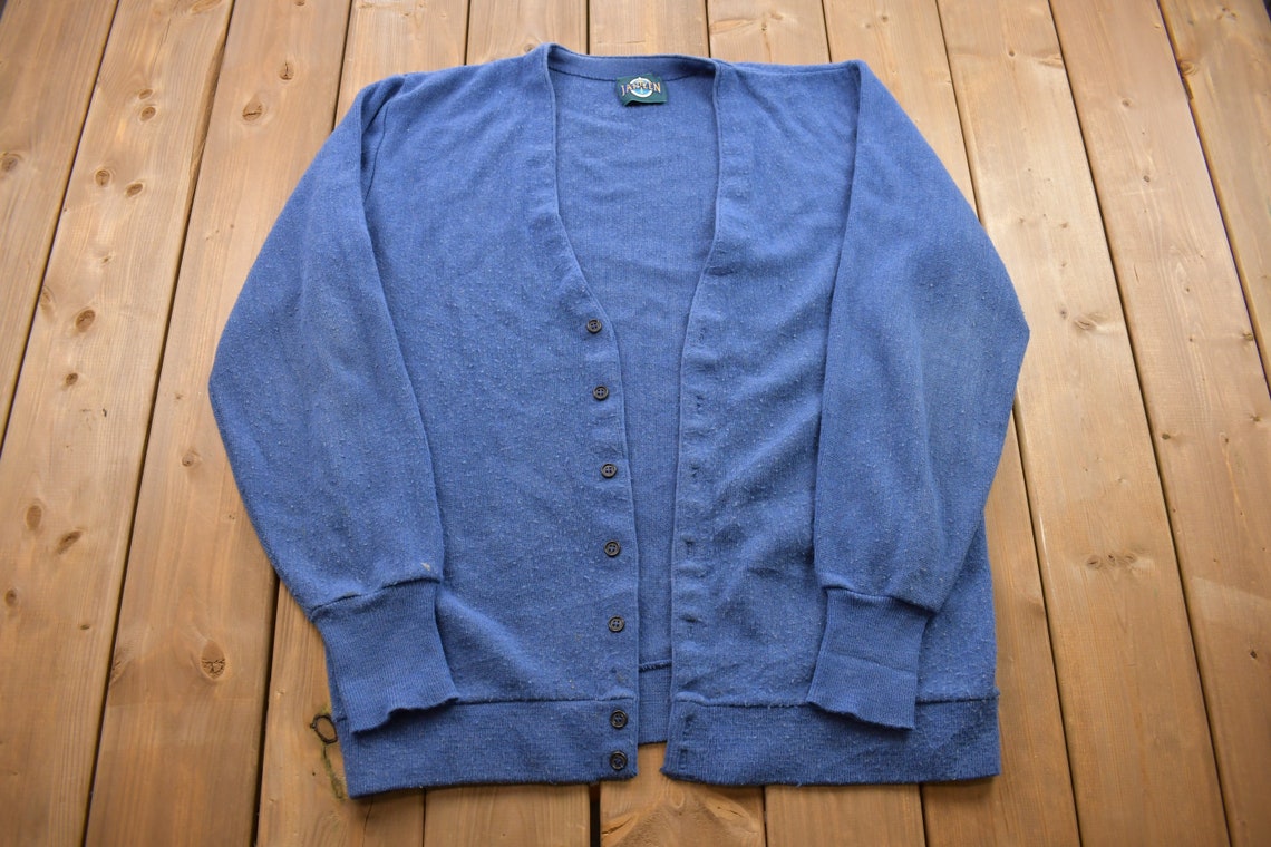 Vintage 1980s Jantzen Knitted Cardigan Sweater / Vintage Cardigan / Button Up / Abstract Pattern / 80s Vintage Sweater / Fancy Vintage, foto 1 di 4