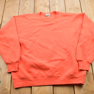 Vintage 1990s Blank Orange schwergewichtiges Lee Sweatshirt mit Rundhalsausschnitt / 90s Crewneck / Made In USA / Essential / Streetwear / 90s Blank