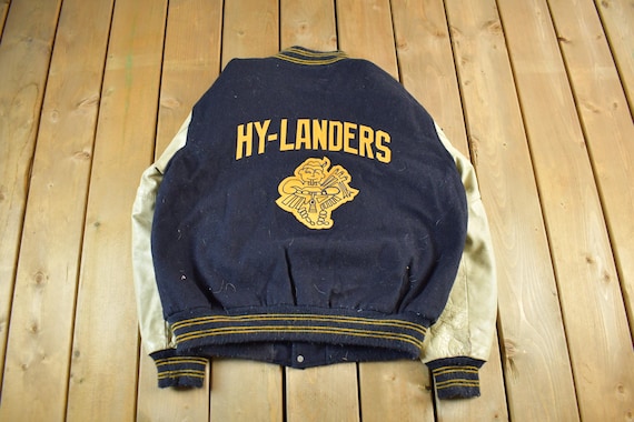 Vintage 1984 Butwin Hy-landers Collegiate Wool Leather Varsity 
