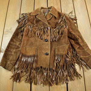 Vintage 1950s Grenadier Exclusive Sportswear Brown Suede Fringe Jacket / Western Jacket / Made In Canada / Vintage Leather / Size 10 Womens