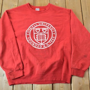 Vintage 1990s Cornell University Collegiate Crewneck / Embroidered / NCAA Sweatshirt / Sportswear / Americana