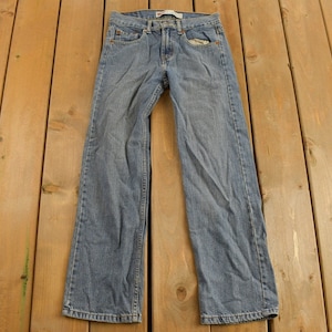 Vintage 1990s Levi&#39;s 550 Youth Jeans Size 26 x 26 / Blue / Mid Wash / Vintage Denim  / Red Tab / Straight Cut