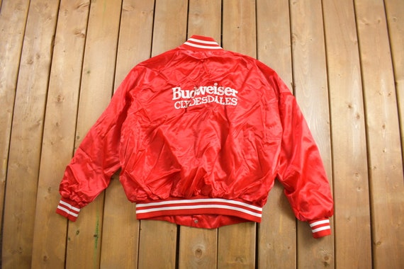Vintage 1970s Budweiser Clydesdales Satin Jacket … - image 3
