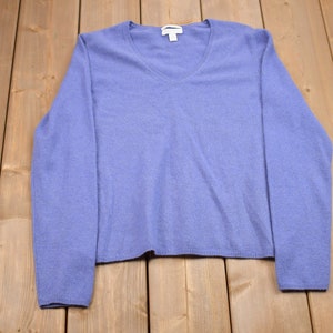Vintage 1990er Jahre Charta Pullover aus 100% Kaschmir mit V-Ausschnitt / 90er Jahre Rundhalsausschnitt / Pullover / Streetwear / Retro Style
