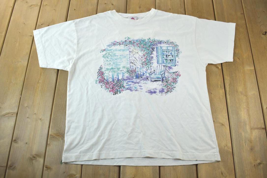【90size】house on the hill Tシャツ　flower 90size】house on the hill Tシャツ flower vintage-1990s