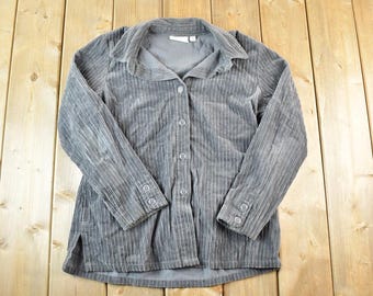 Vintage 90s Corduroy Button-Up Shirt - Womens Small