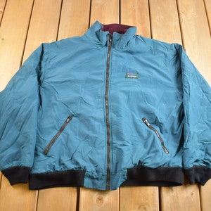 Vintage 1990s LL Bean Fleece Lined Warm Up Jacket / Sportswear / 90s Fleece / Streetwear / Athleisure / Hiking / Ski Jacket