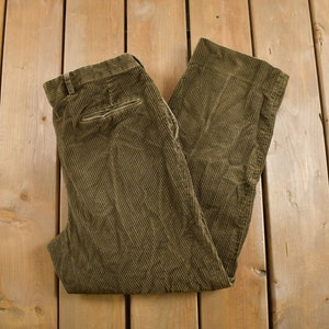 Vintage 1990&#39;s Corbin Olive Corduroy Trousers 31 x 28 / Vintage Corduroy Pants / American Vintage / Streetwear Fashion / Vintage Cords Pants