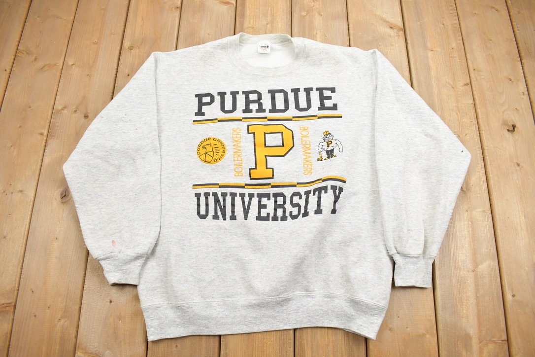 【1960s vintage】PURDUE UNIV イエロー スウェット VINTAGE Purdue Boilermakers Sweatshirt Mens Large Yellow