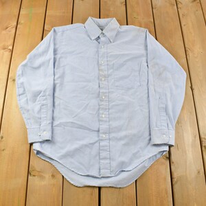 arrow dover oxford dress shirt Vtg Arrow Dover Oxford Vertical Striped Button Down Dress Shirt 17 34-35