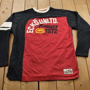 Vintage 2000s Ecko Unlimited Embroidered Long Sleeve T Shirt  / Vintage T Shirt / Streetwear / Graphic Tee / Vintage Streetwear / Hip Hop
