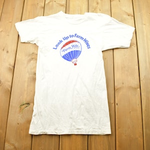Vintage 1980s Look Up To Farm Wives Remax Real Estate T Shirt / News T-Shirt / Hot Air Balloon / Made In USA / Single Stitch
