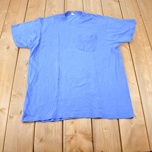 Vintage 1990s Fruit Of The Loom Blank Pocket Single Stitch T-Shirt Made In USA